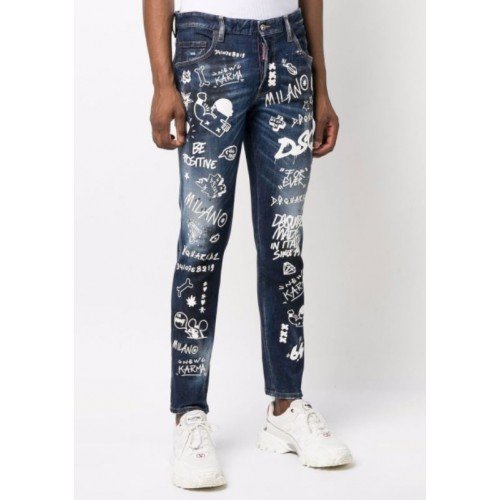 BLUGI  DSQUARED2, Dark Graffiti Wash Skater