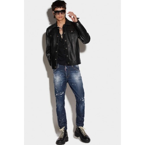 Jeans DSQUARED2,  Blue Slim 64DSQ2, Albastru Jeans DSQUARED2,  Blue Slim 64DSQ2, Albastru