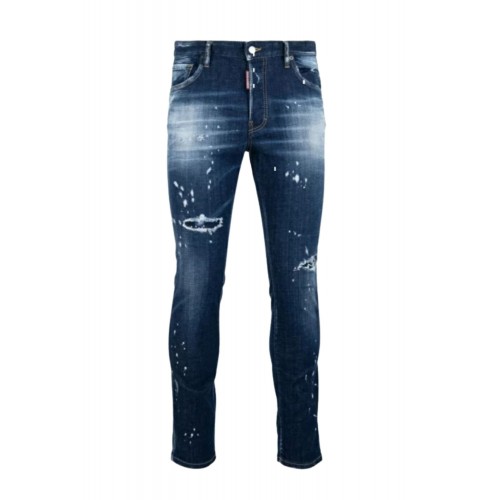 Jeans DSQUARED2,  Blue Slim 64DSQ2, Albastru Jeans DSQUARED2,  Blue Slim 64DSQ2, Albastru