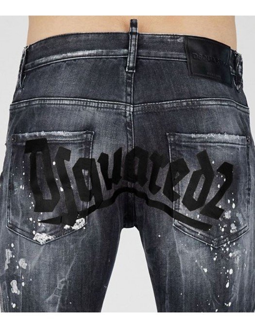 Jeans DSQUARED2, Skater, Print Brand Black - S74LB1296S30503900