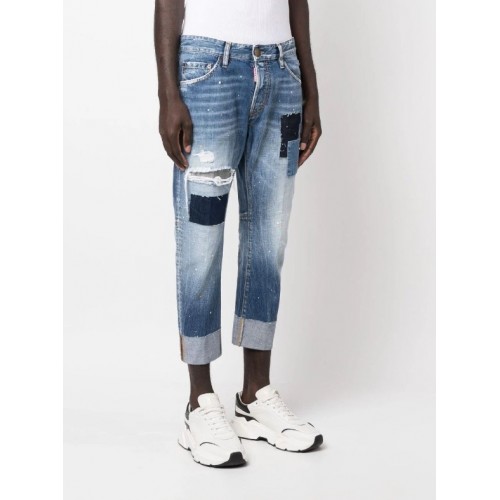 Jeans  DSQUARED2, Bleu Patches, S74LB1351S30309470 Jeans  DSQUARED2, Bleu Patches, S74LB1351S30309470