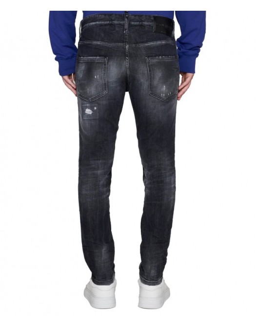 BLUGI  DSQUARED2, Grey Denim Skinny Jeans - S74LB1404S30503900