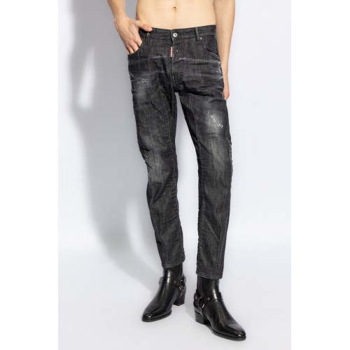 BLUGI DSQUARED2, Black, Tidy Biker, Red Logo Insert BLUGI DSQUARED2, Black, Tidy Biker, Red Logo Insert