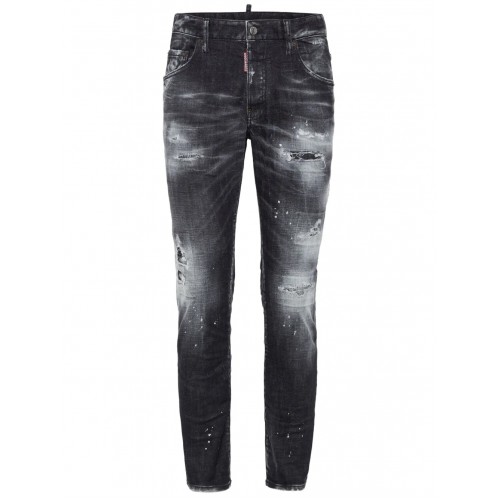 BLUGI DSQUARED2,Denim Skinny, Distressed effect, Black BLUGI DSQUARED2,Denim Skinny, Distressed effect, Black