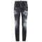 BLUGI DSQUARED2,Denim Skinny, Distressed effect, Black
