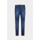 JEANS DSQUARED2, Dark Midnight Blue Wash, Logo piele, Skater Fit - S74LB1721D30010470