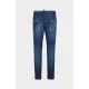 JEANS DSQUARED2, Dark Midnight Blue Wash, Logo piele, Skater Fit - S74LB1721D30010470