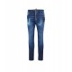 JEANS DSQUARED2, D2 logo Piele, Relax Long Crotch Jean, Bleumarin - S74LB1722D30010470