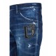 JEANS DSQUARED2, D2 logo Piele, Relax Long Crotch Jean, Bleumarin - S74LB1722D30010470