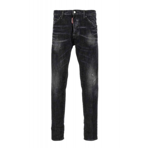 JEANS DSQUARED2, Used Effect, Cool Guy FIt, Negru JEANS DSQUARED2, Used Effect, Cool Guy FIt, Negru
