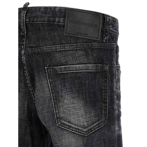JEANS DSQUARED2, Used Effect, Cool Guy FIt, Negru JEANS DSQUARED2, Used Effect, Cool Guy FIt, Negru