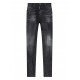 BLUGI DSQUARED2, Slim Fit, Logo Patch, Whiskering Effect, Black - S74LB1726S30357900