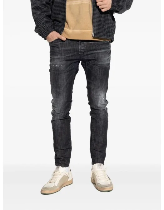 BLUGI DSQUARED2, Slim Fit, Logo Patch, Whiskering Effect, Black - S74LB1726S30357900 BLUGI DSQUARED2, Slim Fit, Logo Patch, Whiskering Effect, Black - S74LB1726S30357900