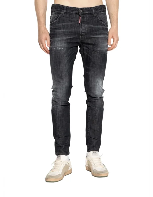 BLUGI DSQUARED2, Slim Fit, Logo Patch, Whiskering Effect, Black - S74LB1726S30357900 BLUGI DSQUARED2, Slim Fit, Logo Patch, Whiskering Effect, Black - S74LB1726S30357900
