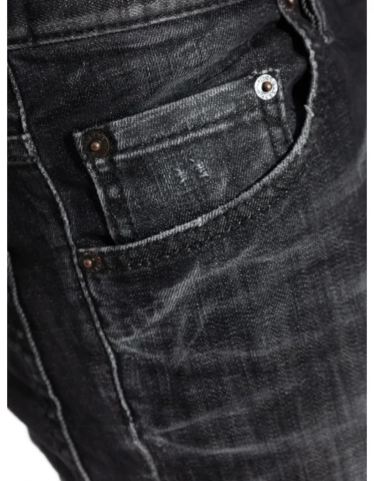 BLUGI DSQUARED2, Slim Fit, Logo Patch, Whiskering Effect, Black - S74LB1726S30357900 BLUGI DSQUARED2, Slim Fit, Logo Patch, Whiskering Effect, Black - S74LB1726S30357900
