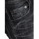 BLUGI DSQUARED2, Slim Fit, Logo Patch, Whiskering Effect, Black - S74LB1726S30357900