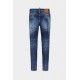 JEANS DSQUARED2, Medium Red Spots Wash, Tedy Biker, Albastru - S74LB1735S30664470