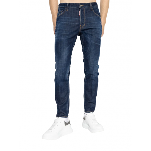 BLUGI DSQUARED2, Slim Fit, Contrast Stitching, Indigo Blue BLUGI DSQUARED2, Slim Fit, Contrast Stitching, Indigo Blue