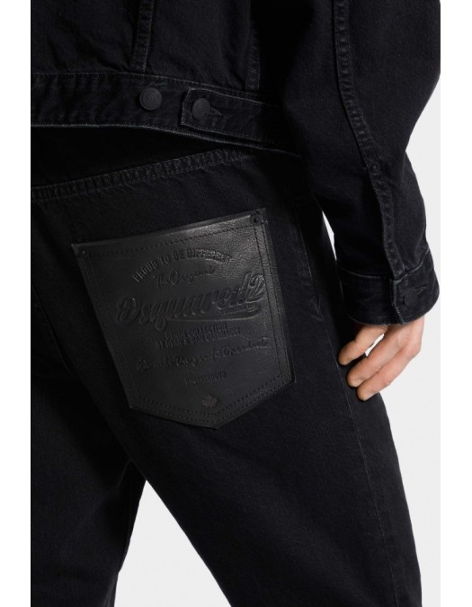 BLUGI DSQUARED2, Black Coal Wash Jeans, Cool Guy, Negru - S74LB1766D30015900 BLUGI DSQUARED2, Black Coal Wash Jeans, Cool Guy, Negru - S74LB1766D30015900