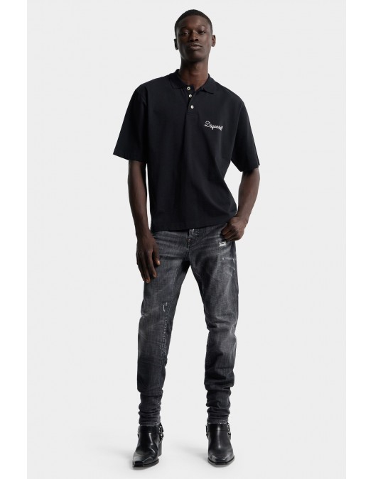 Jeans DSQUARED2, Black Fog Wash Teddy Jeans, Negru - S74LB1910S30357900