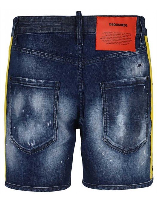Pantaloni scurti DSQUARED2, Insertie laterala, Eticheta colorata - S74MU0659S30342470