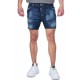 Pantaloni scurti DSQUARED2, Blue, Distressed logo-patch, S74MU0682S30342470 - S74MU0682S30342470