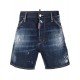 Pantaloni scurti DSQUARED2, Dark RIpped Wash Commando, Bleumarin - S74MU0772S30342470