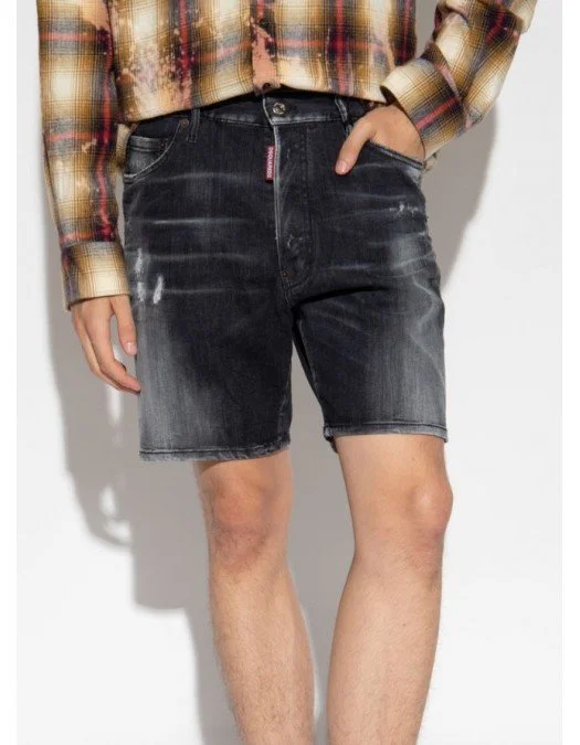 Pantaloni scurti DSQUARED2, Ciao Straight Black Denim - S74MU0774S30503900 Pantaloni scurti DSQUARED2, Ciao Straight Black Denim - S74MU0774S30503900