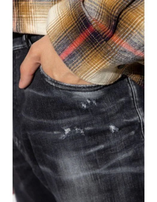 Pantaloni scurti DSQUARED2, Ciao Straight Black Denim - S74MU0774S30503900 Pantaloni scurti DSQUARED2, Ciao Straight Black Denim - S74MU0774S30503900