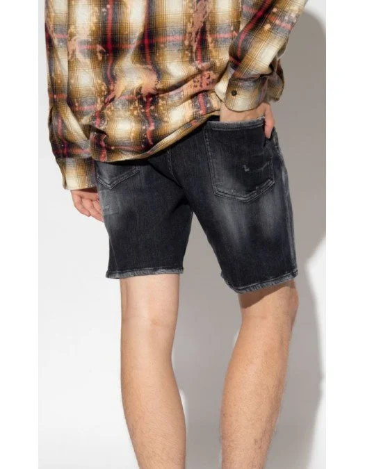 Pantaloni scurti DSQUARED2, Ciao Straight Black Denim - S74MU0774S30503900 Pantaloni scurti DSQUARED2, Ciao Straight Black Denim - S74MU0774S30503900