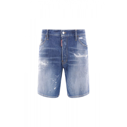 Pantaloni scurti DSQUARED2, Marine Distressed Denim Shorts, Blue Pantaloni scurti DSQUARED2, Marine Distressed Denim Shorts, Blue