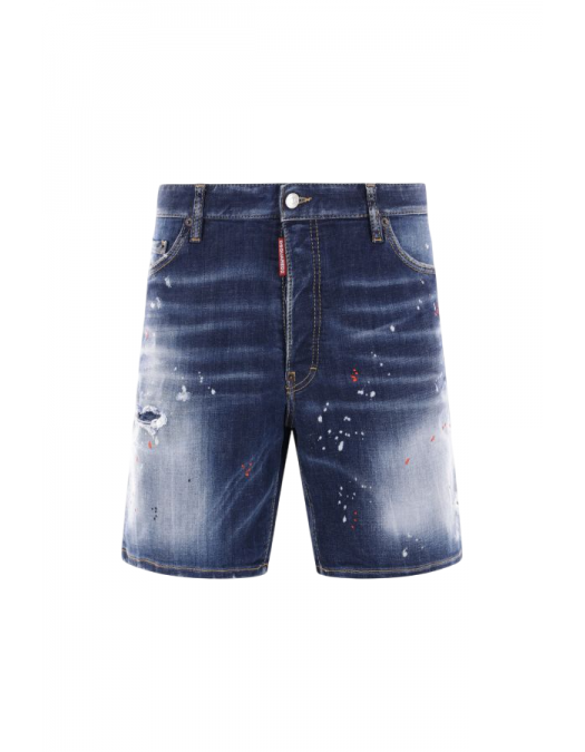 BLUGI DSQUARED2, Marine Distressed Denim Shorts, Dark Blue - S74MU0884S30664470