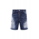 BLUGI DSQUARED2, Marine Distressed Denim Shorts, Dark Blue - S74MU0884S30664470