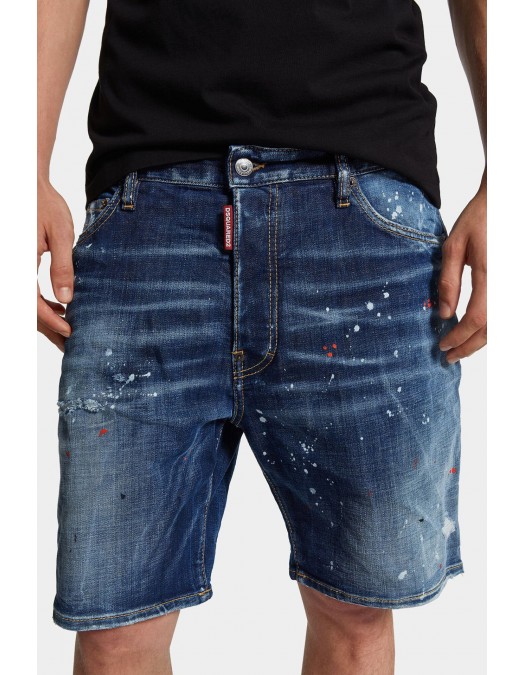 Pantaloni scurti DSQUARED2, Marine Distressed Denim Shorts, Dark Blue - S74MU0884S30664470 Pantaloni scurti DSQUARED2, Marine Distressed Denim Shorts, Dark Blue - S74MU0884S30664470