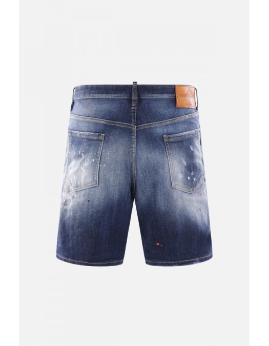 BLUGI DSQUARED2, Marine Distressed Denim Shorts, Dark Blue - S74MU0884S30664470