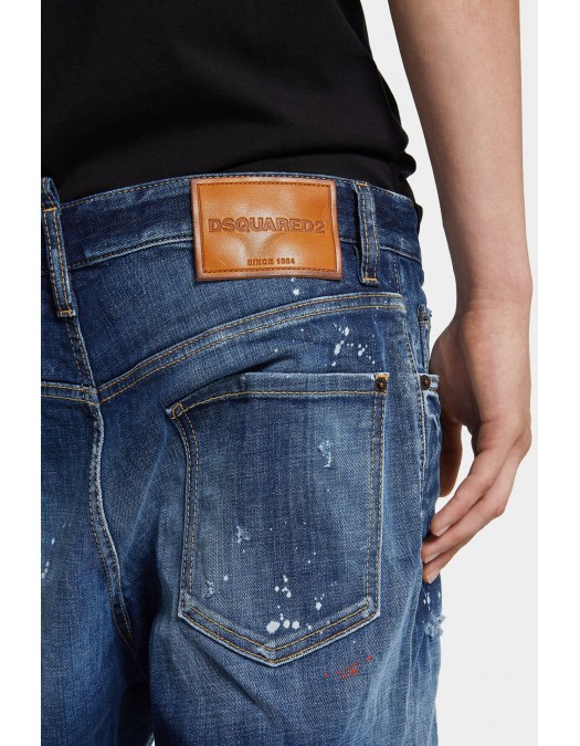 Pantaloni scurti DSQUARED2, Marine Distressed Denim Shorts, Dark Blue - S74MU0884S30664470 Pantaloni scurti DSQUARED2, Marine Distressed Denim Shorts, Dark Blue - S74MU0884S30664470