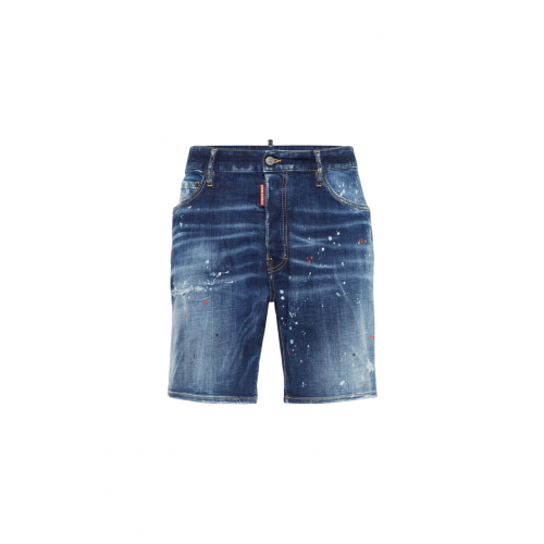 Pantaloni scurti DSQUARED2, Marine Distressed Denim Shorts, Dark Blue Pantaloni scurti DSQUARED2, Marine Distressed Denim Shorts, Dark Blue