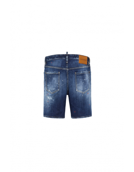 BLUGI SCURTI DSQUARED2, Paint-Splattered, Distressed Denim, Blue Marine - S74MU0914S30664470 BLUGI SCURTI DSQUARED2, Paint-Splattered, Distressed Denim, Blue Marine - S74MU0914S30664470