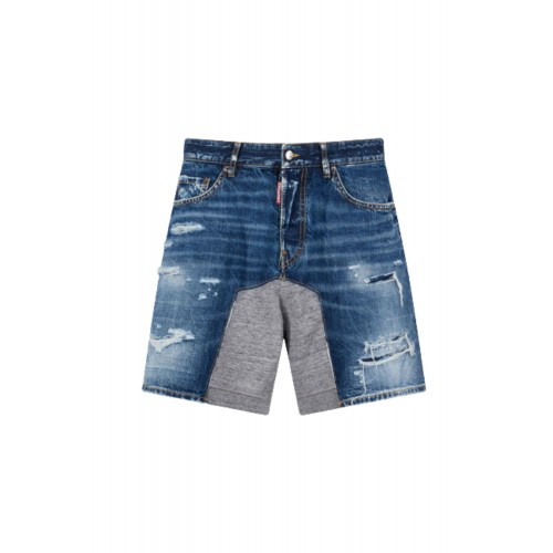 Bermude DSQUARED2, Medium Ripped Wash Hybrid Shorts