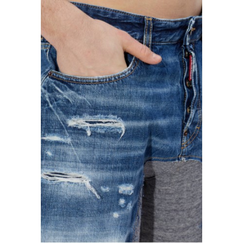 Bermude DSQUARED2, Medium Ripped Wash Hybrid Shorts