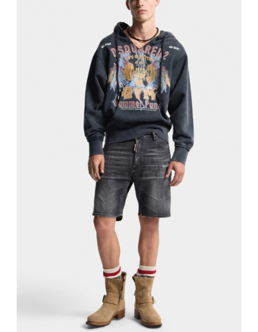 Bermude DSQUARED2, Black Fog Wash Marine Shorts - S74MU0964S30357900