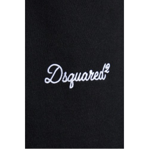 Bermude DSQUARED2, SCHWARZ Baumwollshorts mit gesticktem Logo