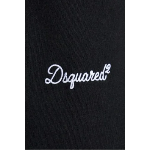 Bermude DSQUARED2, SCHWARZ Baumwollshorts mit gesticktem Logo