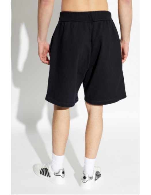 Bermude DSQUARED2, SCHWARZ Baumwollshorts mit gesticktem Logo - S74MU0969D25029900