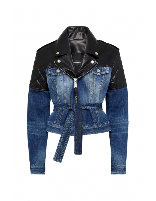 Geaca DSQUARED2, Butch Denim Hybrid Jean, Black, Blue - S75AM1106S30309470