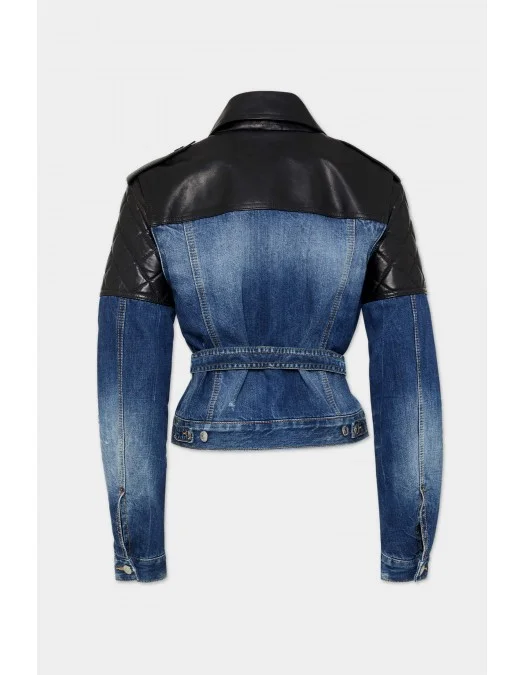 Geaca DSQUARED2, Butch Denim Hybrid Jean, Black, Blue - S75AM1106S30309470 Geaca DSQUARED2, Butch Denim Hybrid Jean, Black, Blue - S75AM1106S30309470