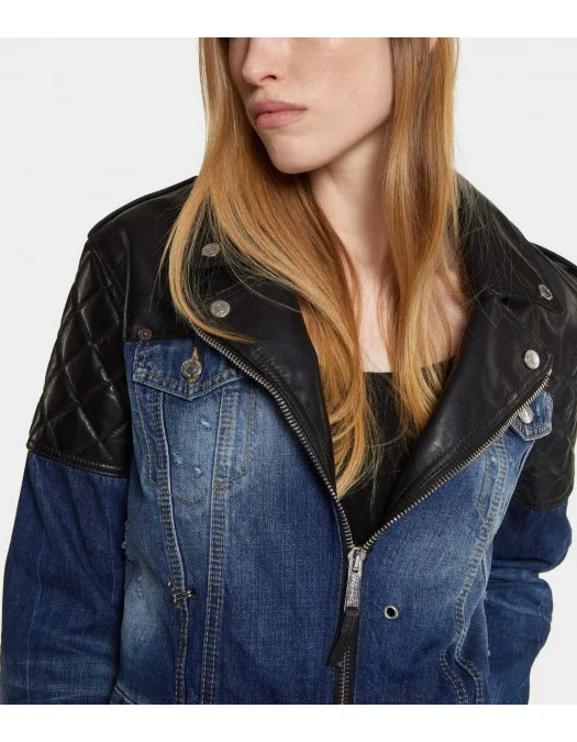 Geaca DSQUARED2, Butch Denim Hybrid Jean, Black, Blue - S75AM1106S30309470 Geaca DSQUARED2, Butch Denim Hybrid Jean, Black, Blue - S75AM1106S30309470