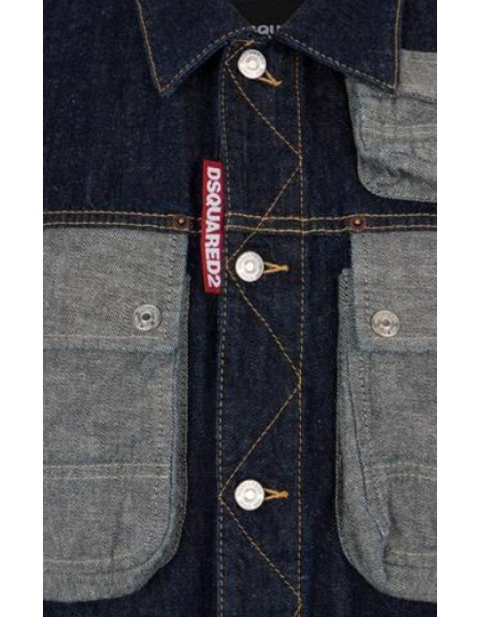 Jacheta DSQUARED2, Cropped Jean Jacket - S75AM1156D30034470