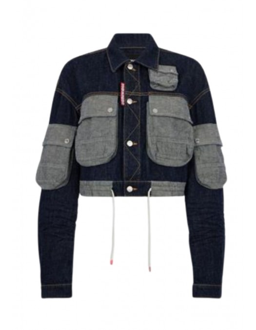Jacheta DSQUARED2, Cropped Jean Jacket - S75AM1156D30034470