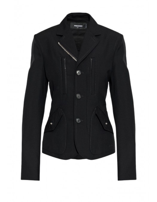 Jacheta DSQUARED2, BLACK Blazer with multiple pockets - S75BN0965D35515900